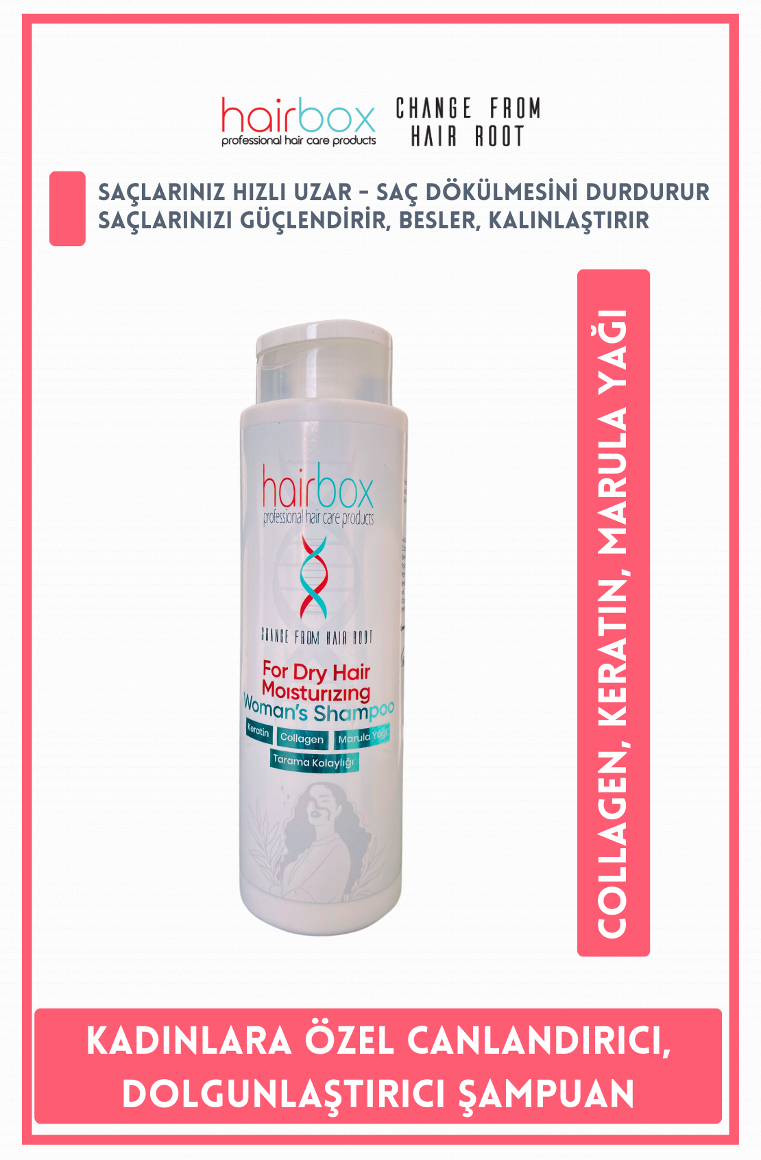 Hairbox Şampuan - Kolay Taranan, Collagen, Keratin, Marula Yağı