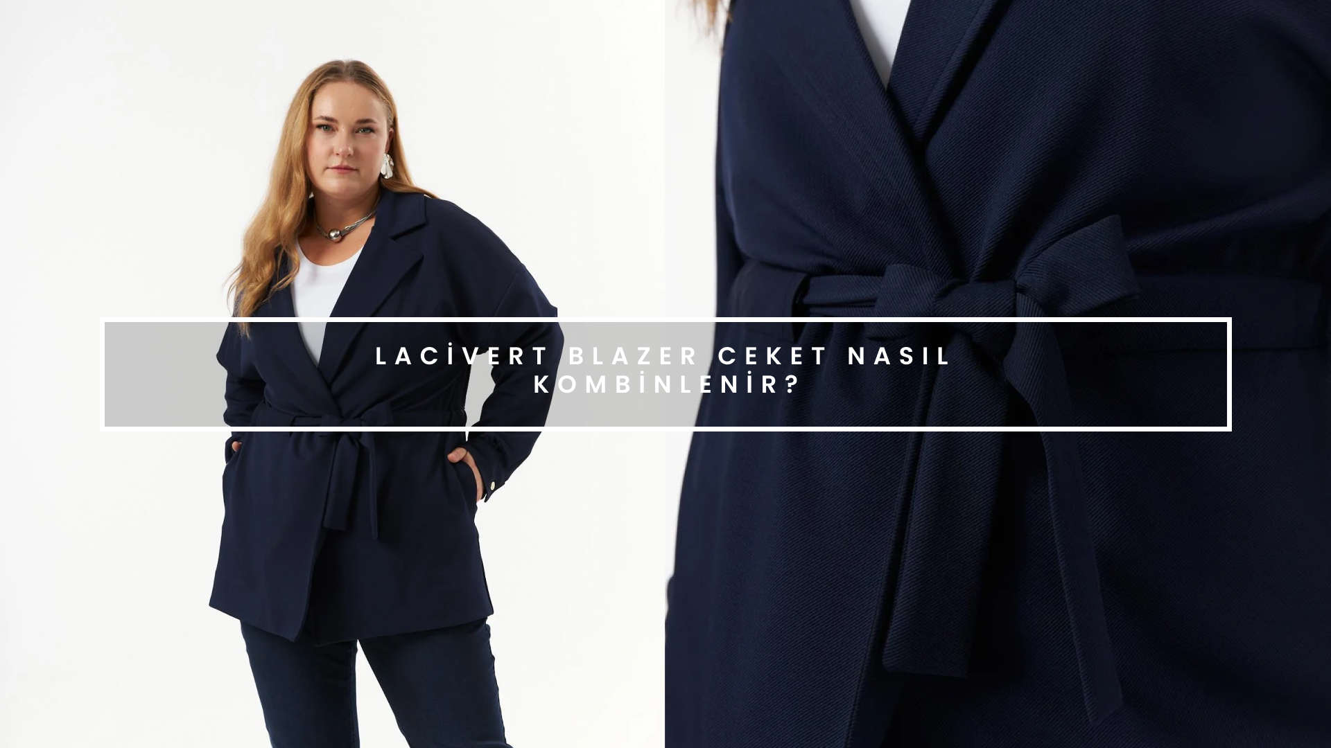 Lacivert blazer ceket kombinleri