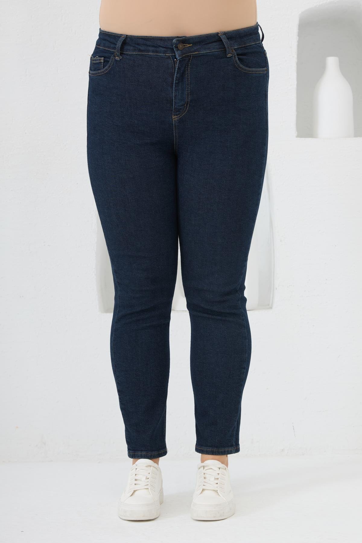 Büyük Beden Pantolon Koyu Lacivert