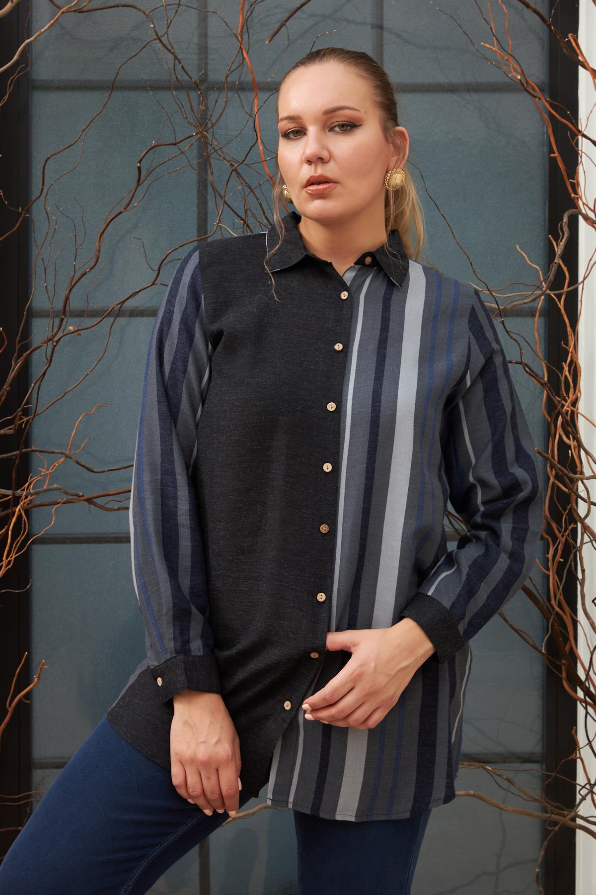 Rmg Büyük Beden Füme Gömlek