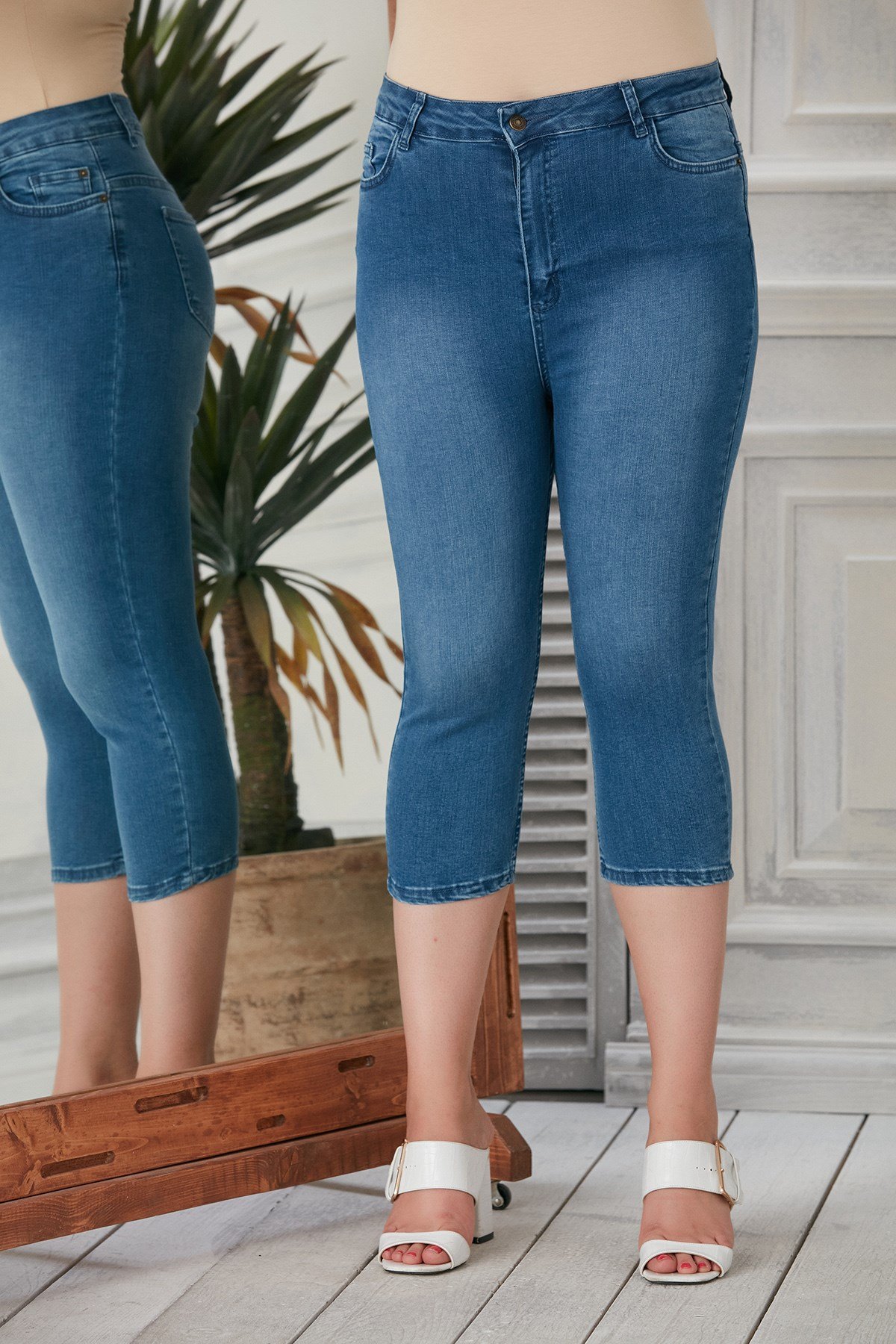 Rmg Büyük Beden Mavi Kot Kapri