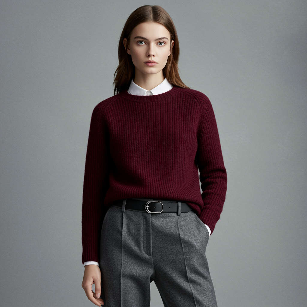 Beyaz Gömlek İle Bordo Pantolon Kombini