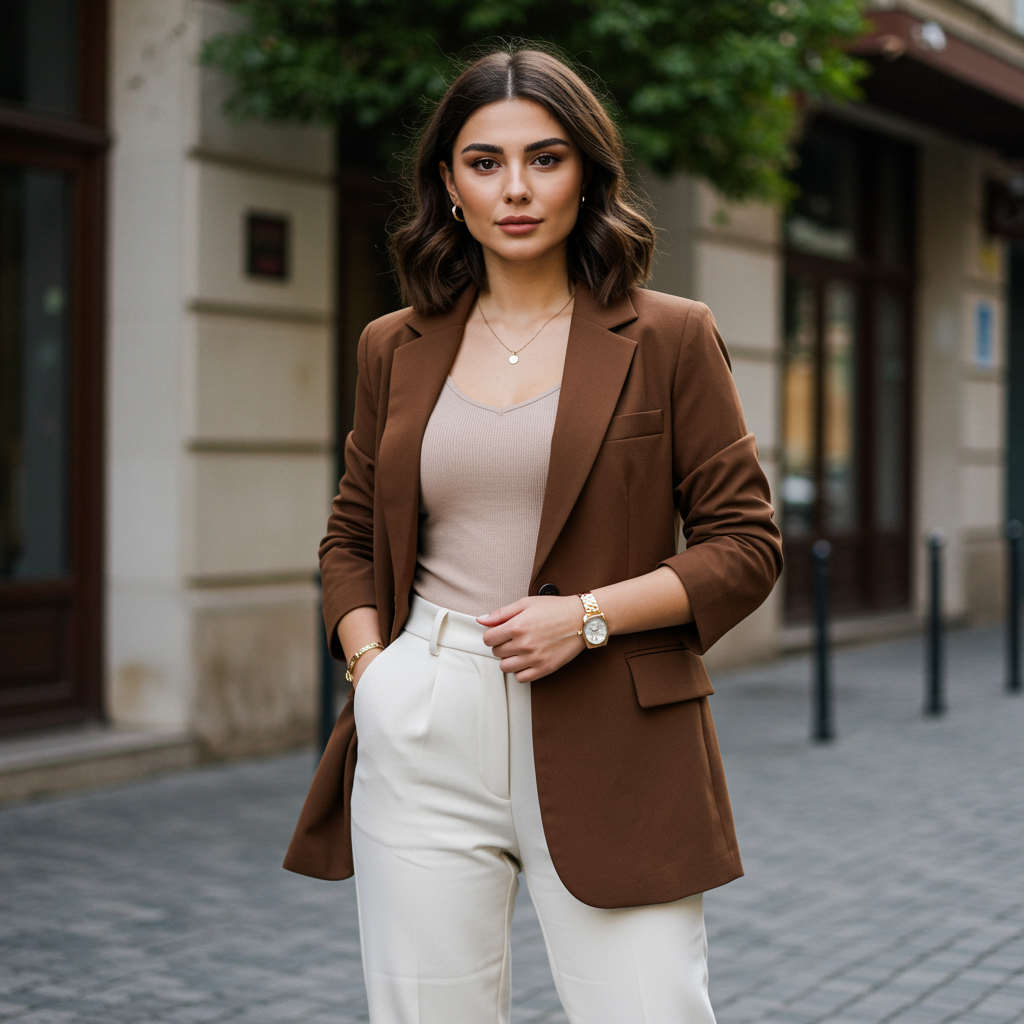 Gömlek Ve Kumaş Pantolon İle Ofis Stili