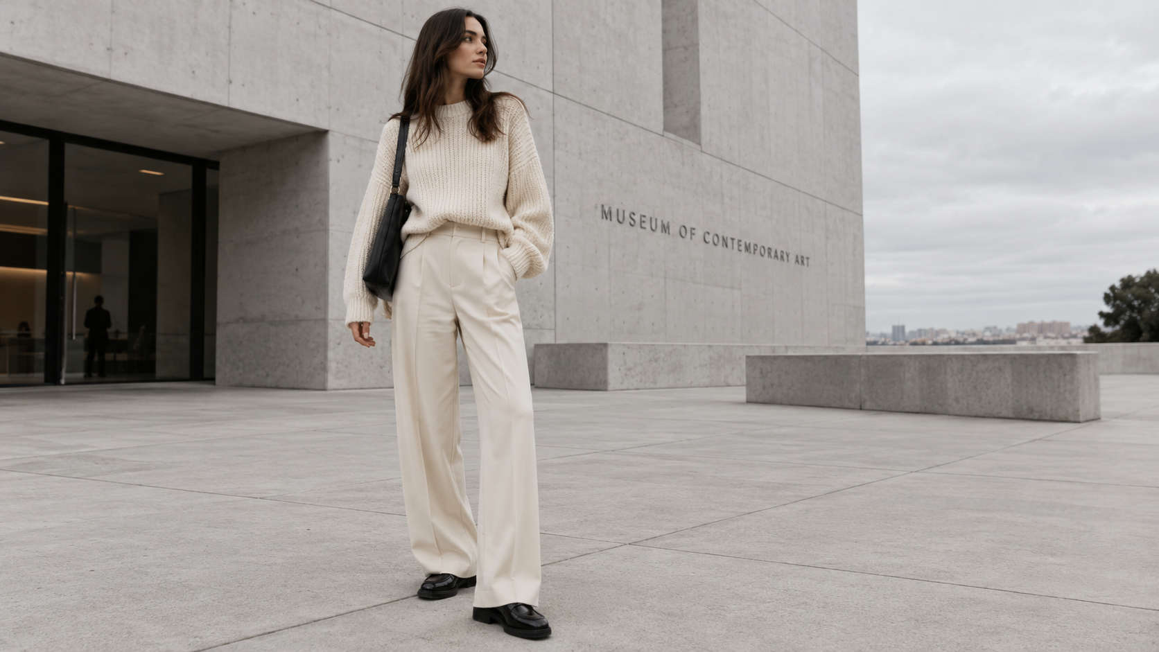 Ofis Stilinde Wide Leg Pantolon