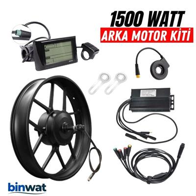 48 Volt Alüminyum Jant 1500 Watt Fatbike Elektrikli Bisiklet Dişli Motor Dönüşüm Kiti - 190 mm Arka Teker Uyumlu
