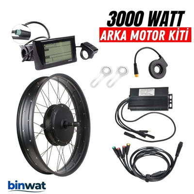 60 Volt Tel Jant 3000 Watt Fatbike Elektrikli Bisiklet Motor Dönüşüm Kiti - 190 mm Arka Teker Uyumlu60 VOLT 3000 WATT TEL JANT 20