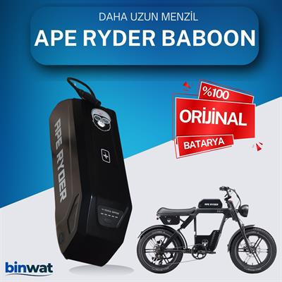 APE RYDER BABOON 48 Volt Batarya Orijinal Yedek Akü - Elektrikli Bisiklet PiliAPE RYDER BABOON 48 Volt Batarya Orijinal-Yedek Akü - Elektrikli Bisiklet BataryasıLityum İyon 48 Volt Orijinal Bataryalar