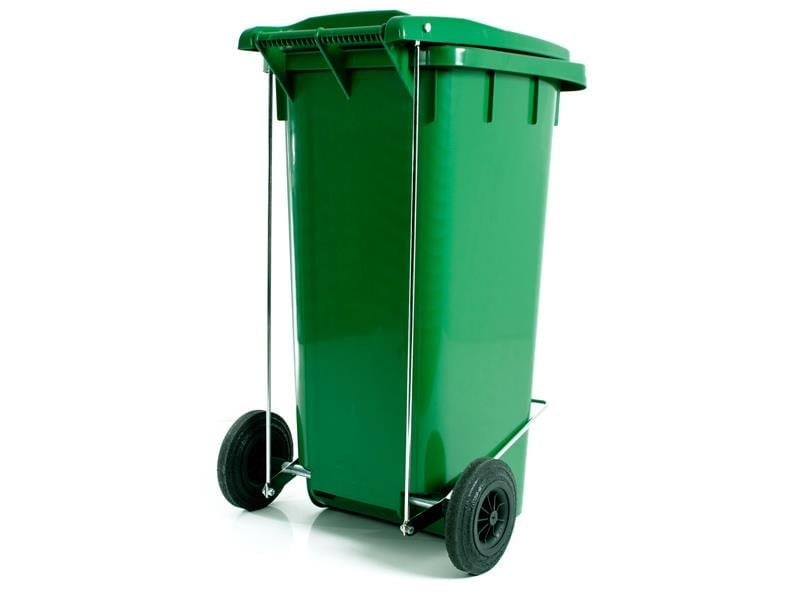 Alezy 6507 Çöp Konteyneri Pedallı Eko Tekerlekli Kapaklı 120 Litre Plastik