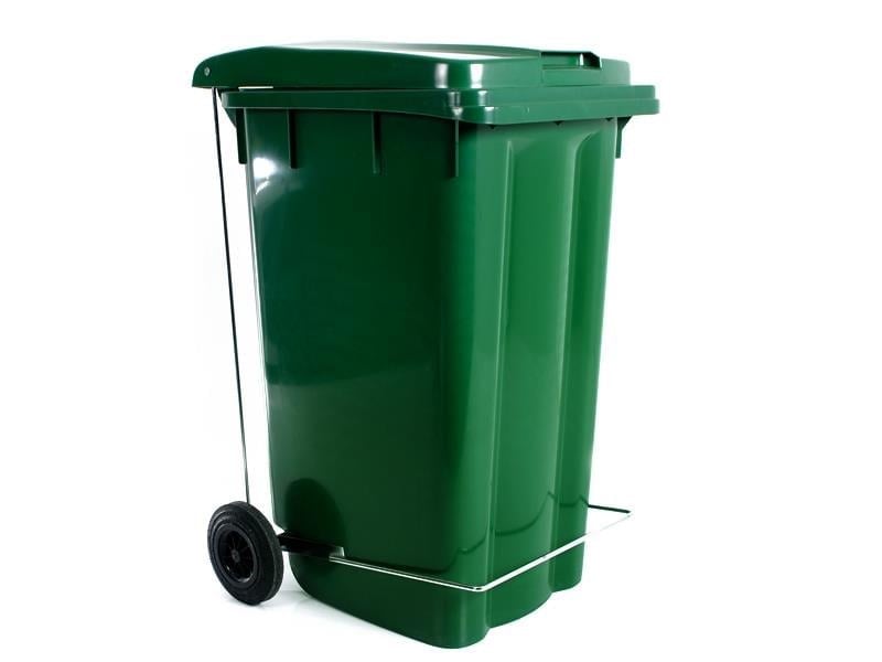 Alezy 6512 Çöp Konteyneri Pedallı Eko Tekerlekli Kapaklı 240 Litre Plastik
