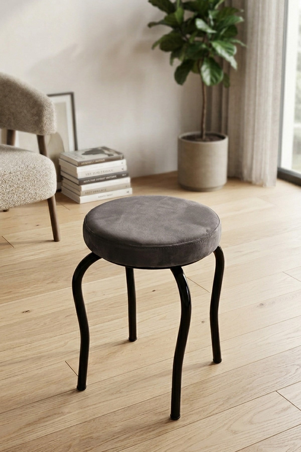 Alezy Metal Ayaklı Modern Ahtapot Tabure