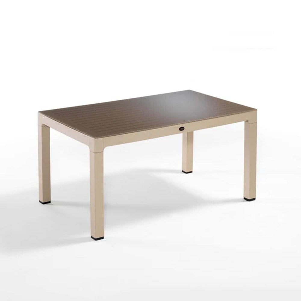 Alezy Wood Dikdörtgen Çizgili Camlı Masa 90x150cm