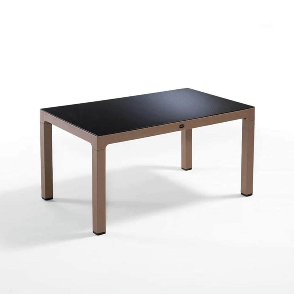 Alezy Wood Dikdörtgen Noktalı Camlı Masa 90x150cm