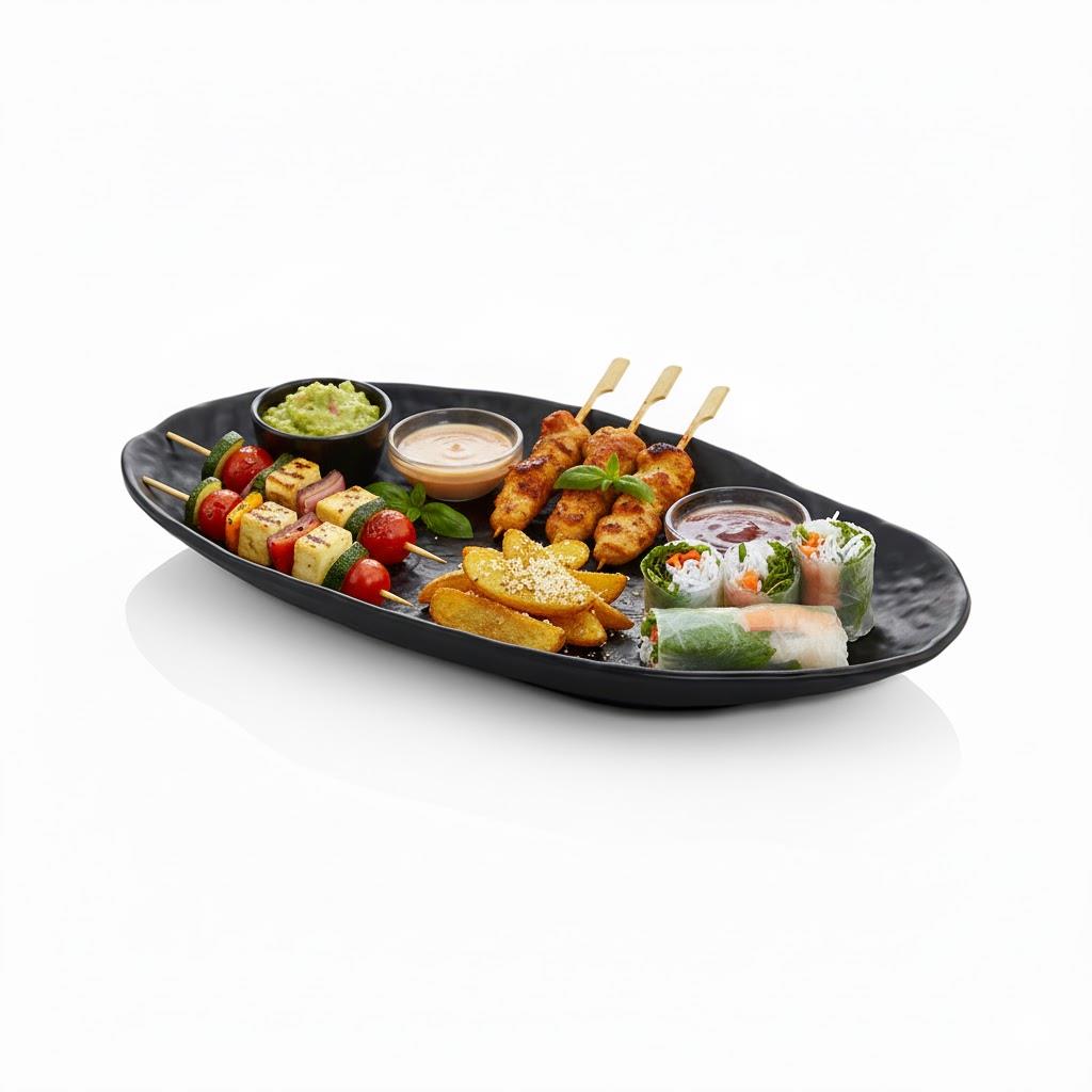 Göreme 451 Termostar Kırılmaz Melamin Mat Kaya Oval Kayık Tabak 28x16cm