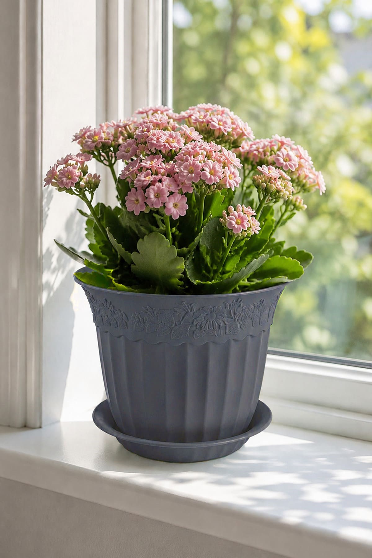 Irak Garden Flowers AS153 Renkli Dekoratif Antik Çiçek ve Bitki Saksısı 2.5 Litre