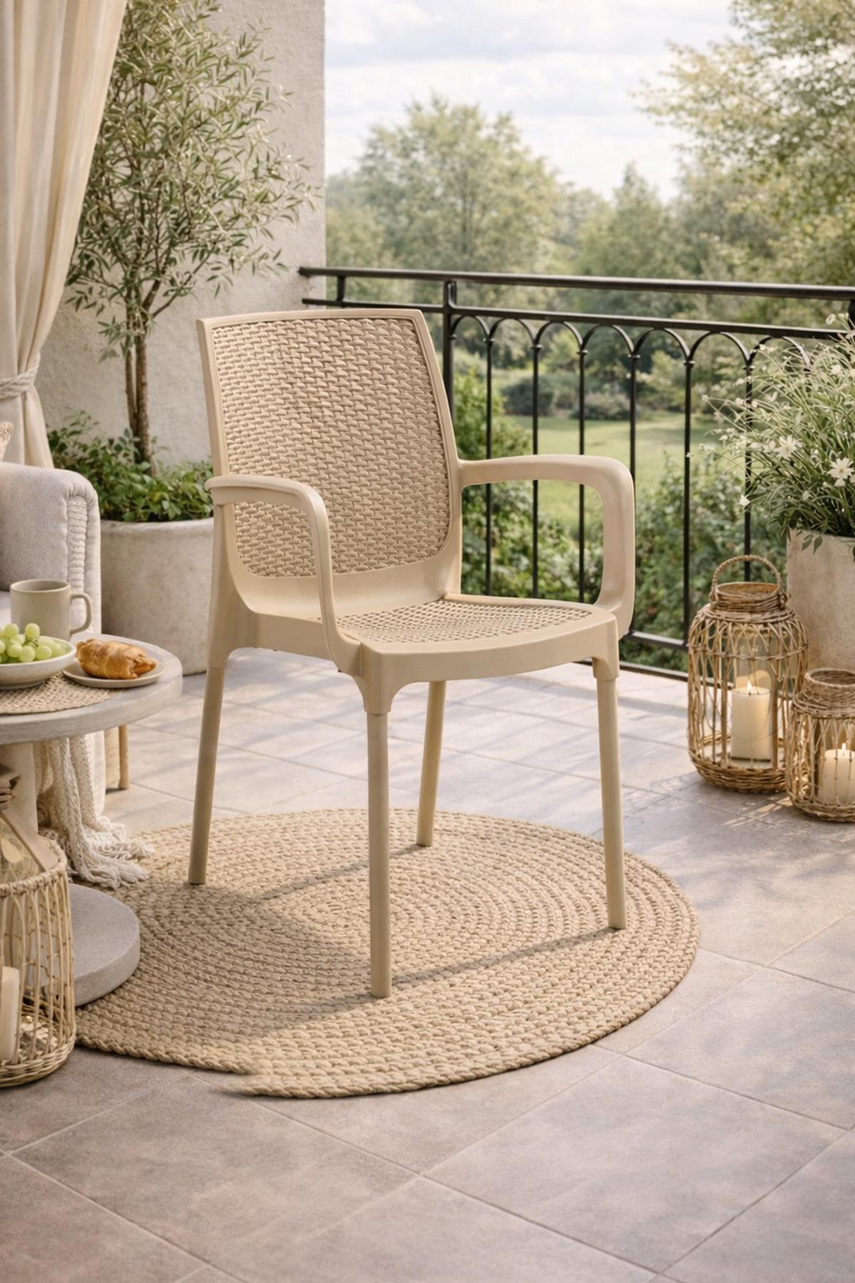 Novussi Sunset Rattan Bahçe ve Balkon Sandalye Koltuk