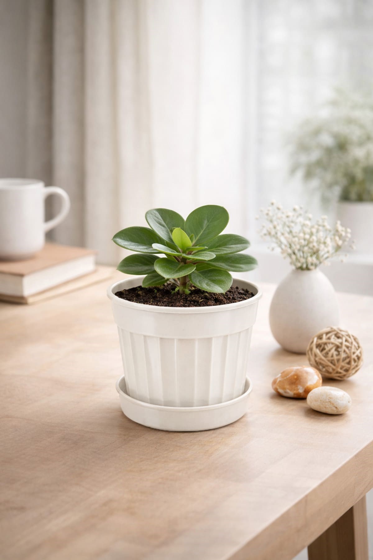 Serinova S204 Klasik Salon Çiçek ve Bitki Saksısı No:4 - 1.1 Litre