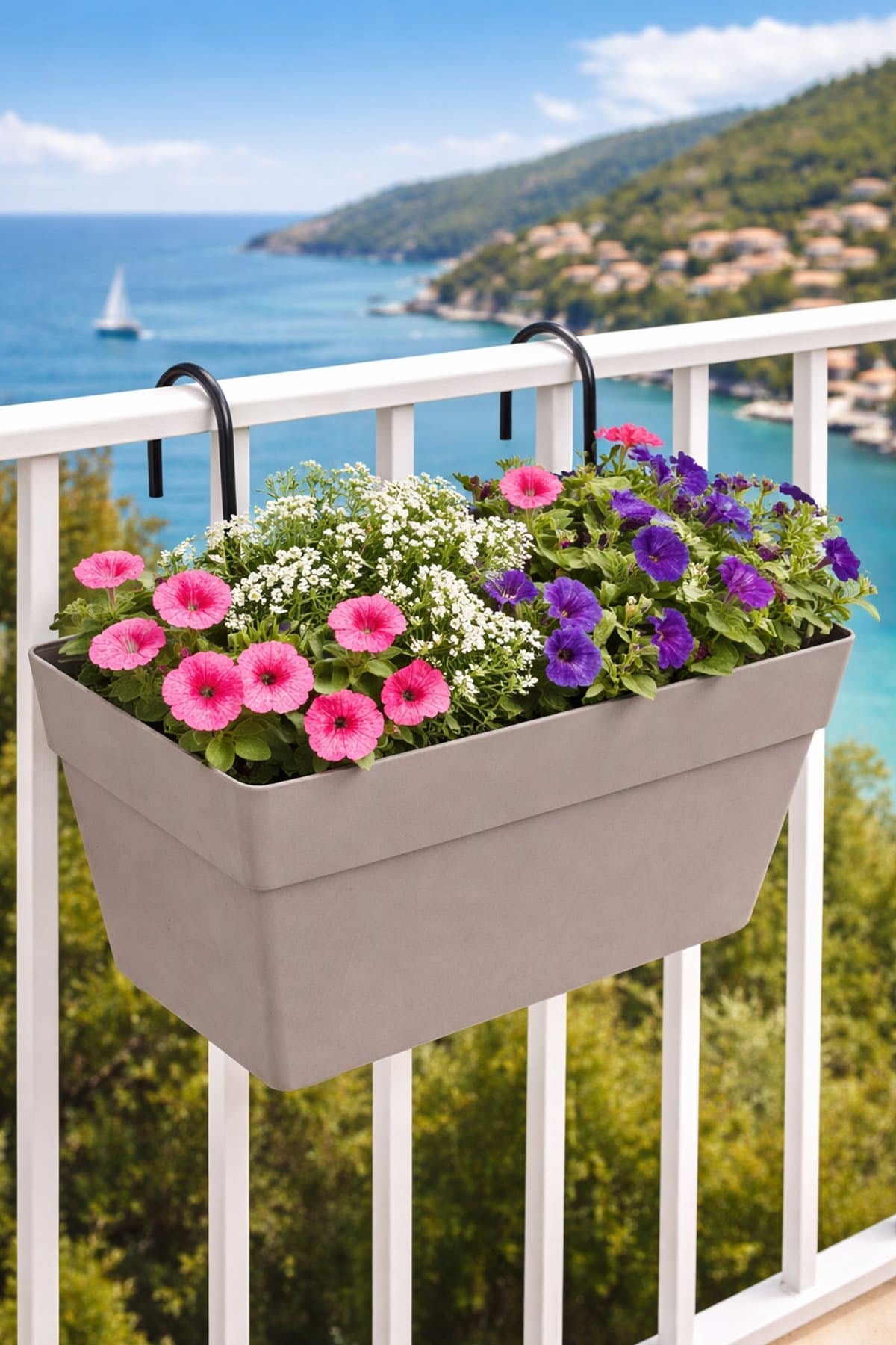 Serinova YB01VA Villa Askılı Yalı Balkon Saksı 6.5 Litre