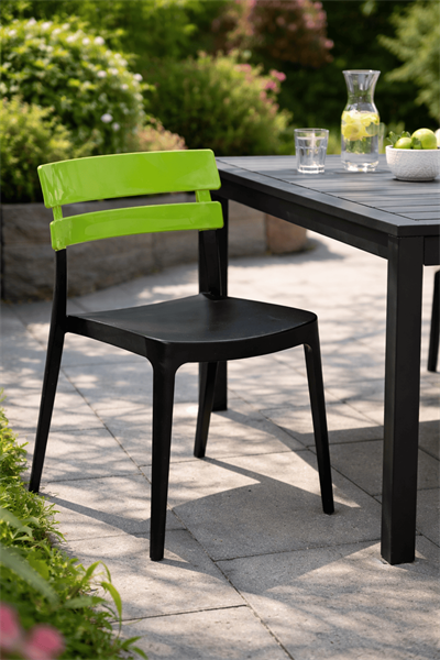 Novussi Bermo Renkli Plastik Sandalye Siyah