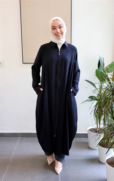 Giy Çık Kap Model Yırtmaç Detay - Siyah
