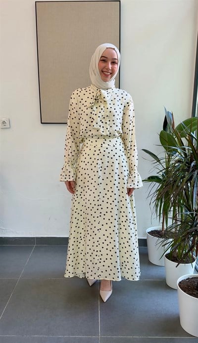 Puantiye Tensel Etek Takım - Sarı