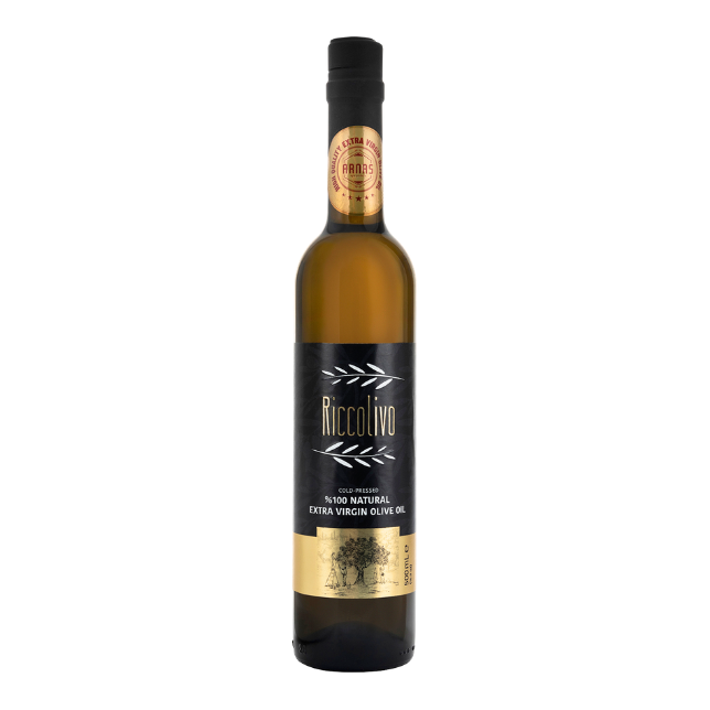 Riccolivo Premium Erken Hasat Soğuk Sıkım Naturel Sızma Zeytinyağı 500 ml Cam Şişe