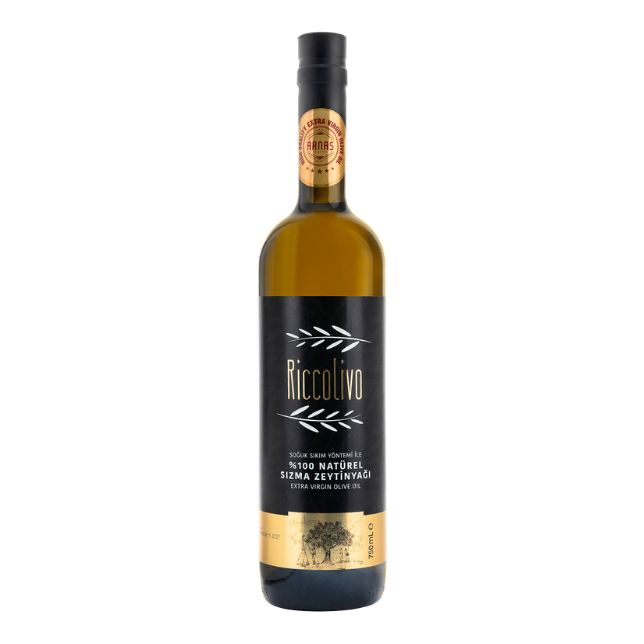 Riccolivo Premium Erken Hasat Soğuk Sıkım Naturel Sızma Zeytinyağı 750 ml Cam Şişe