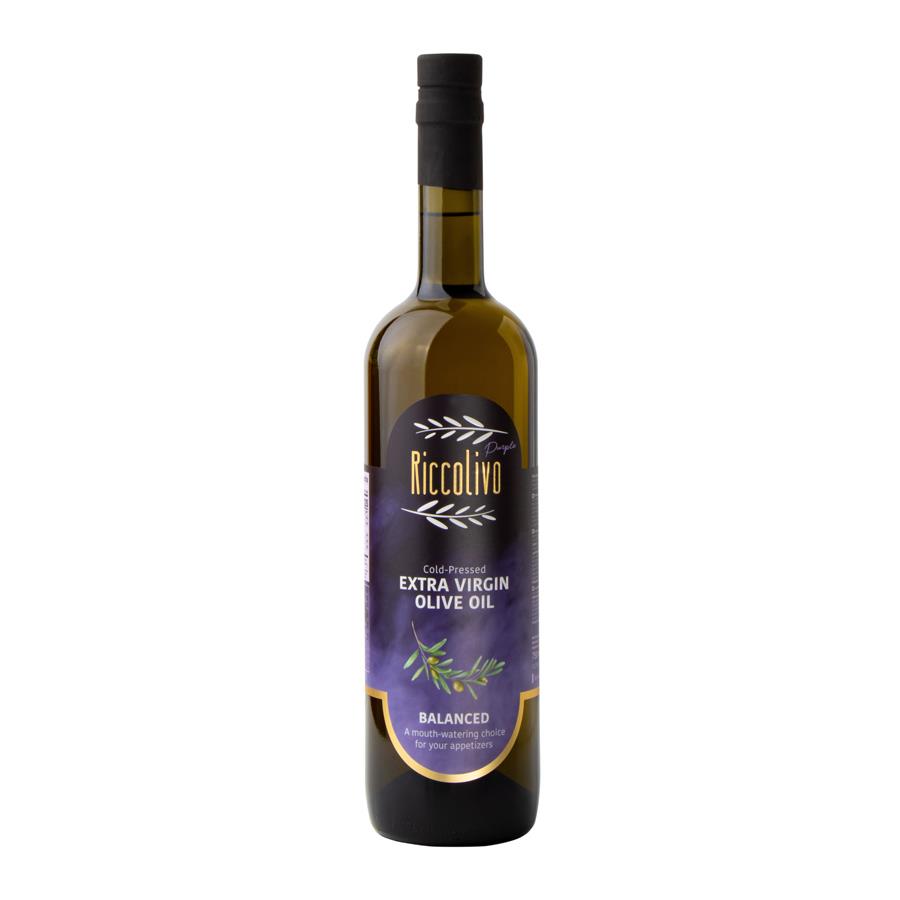 Riccolivo Soğuk Sıkım Natürel Sızma Zeytinyağı Mor (Dengeli) 750 ml