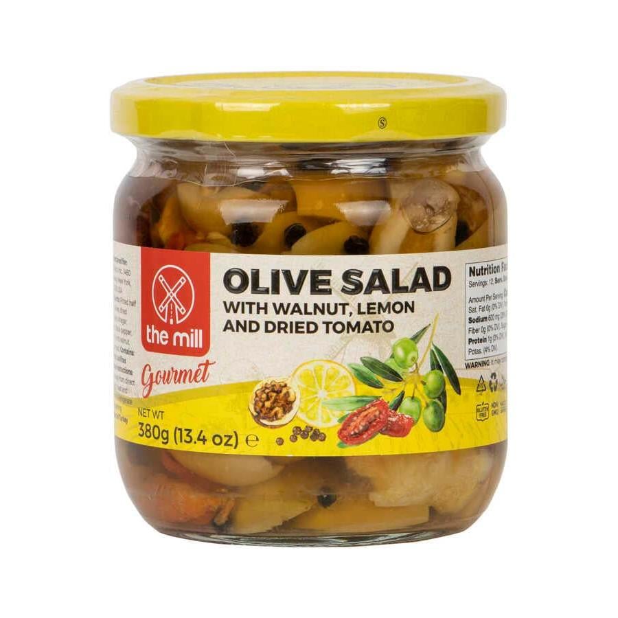 The Mill Gurme Zeytin Salatası 380 gr Cam Kavanoz - Ceviz, Limon ve Kurutulmuş Domates 