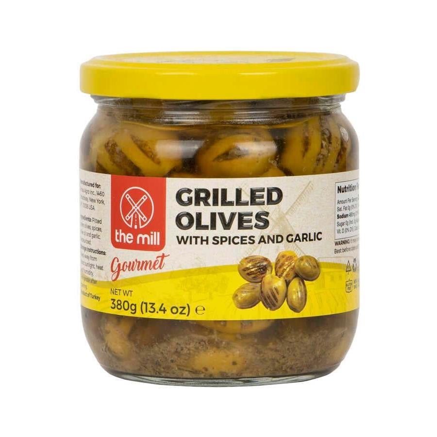 The Mill  Izgara Zeytin 380 gr Cam Kavanoz -  Baharat ve Sarımsak İçerikli