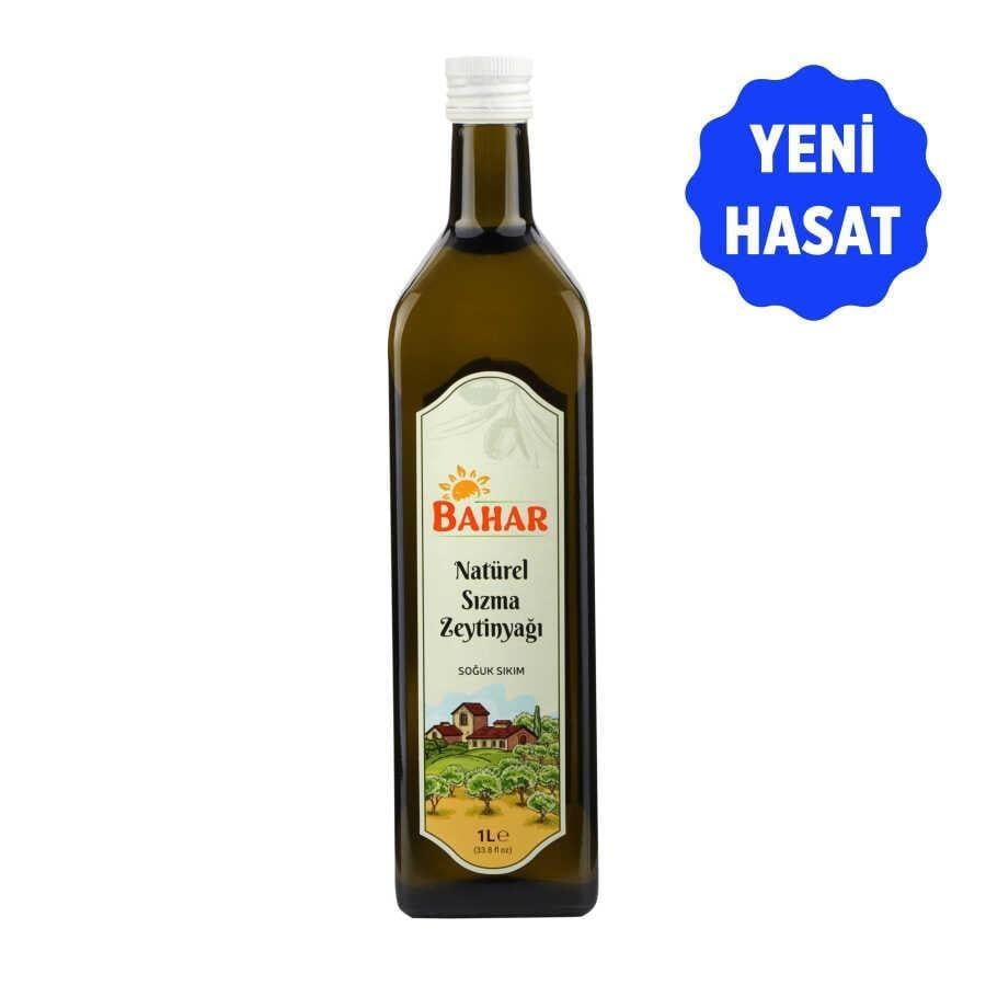 Bahar Natürel Sızma Zeytinyağı 1 L Cam Şişe - Soğuk Sıkım