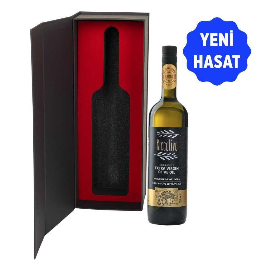 Riccolivo Premium Erken Hasat Soğuk Sıkım Naturel Sızma Zeytinyağı 750 ml Cam Şişe - Özel Tasarım Kutulu