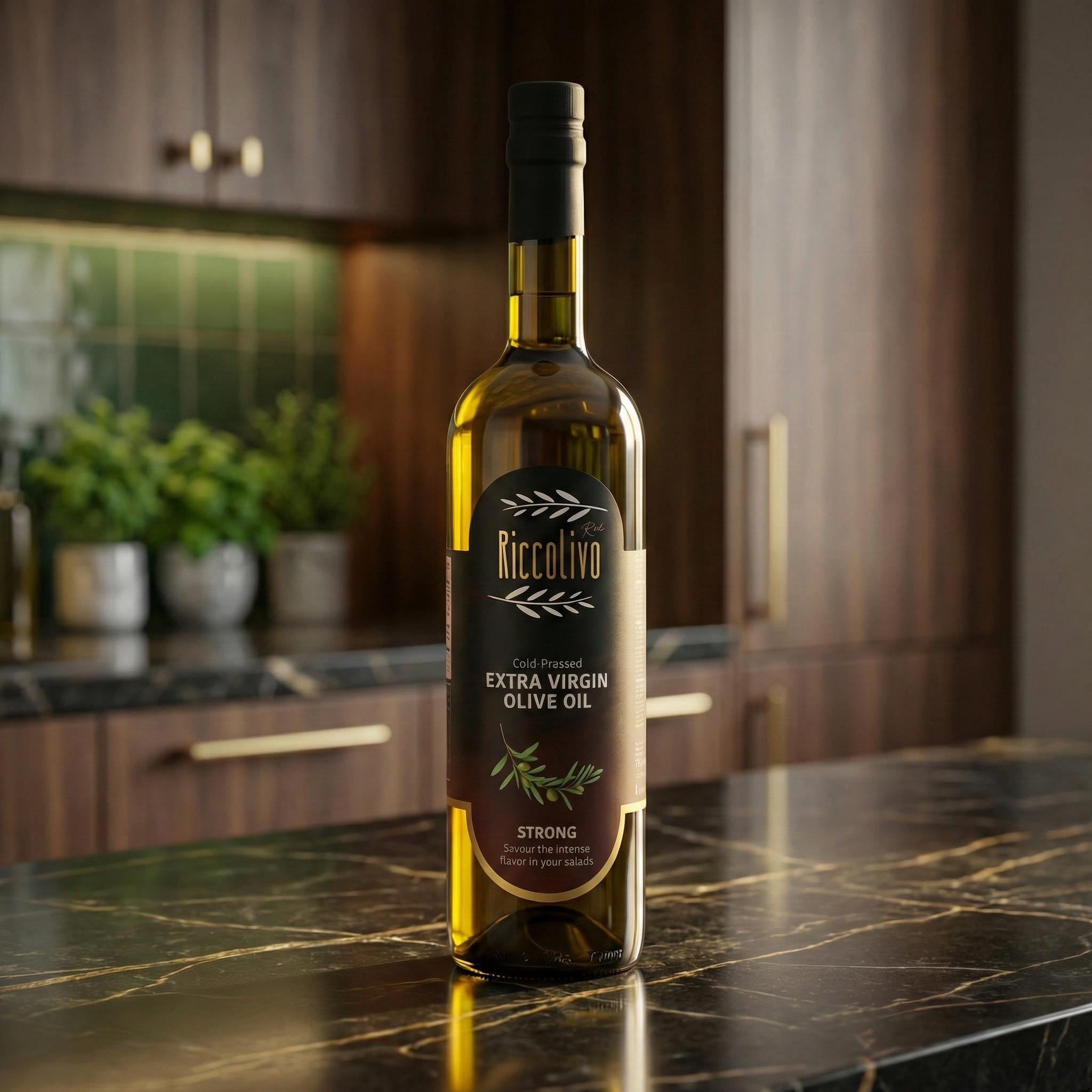 Riccolivo Soğuk Sıkım Natürel Sızma Zeytinyağı Kırmızı (Güçlü) 750 ml