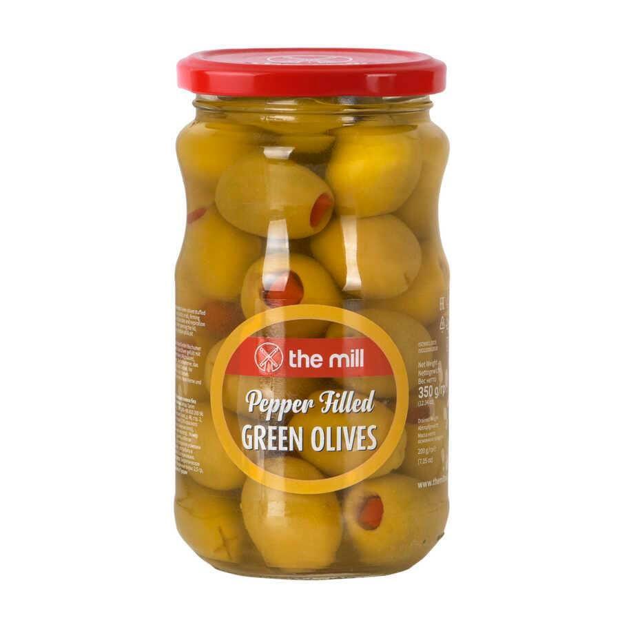 The Mill Biber Dolgulu Yeşil Zeytin 350 gr Cam Kavanoz