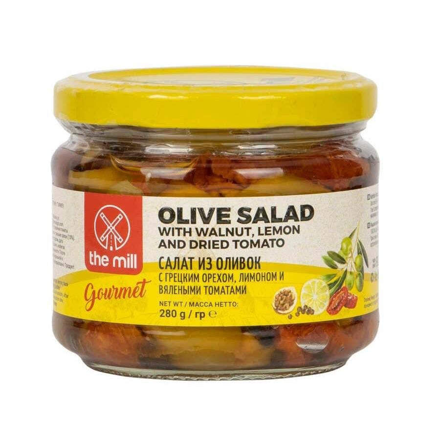 The Mill Gurme Zeytin Salatası 280 gr Cam Kavanoz - Ceviz, Limon ve Kurutulmuş Domates İle