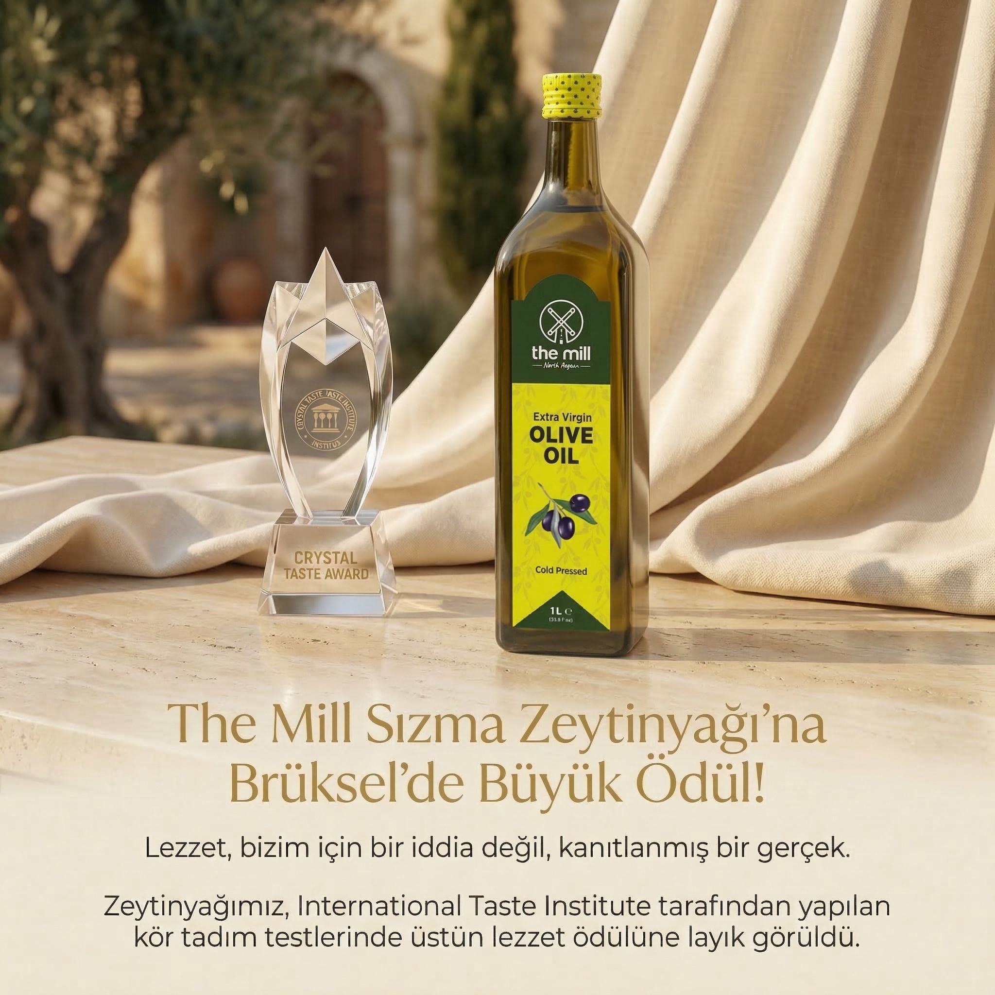 The Mill Natürel Sızma Soğuk Sıkım Zeytinyağı - 1 L Cam Şişe