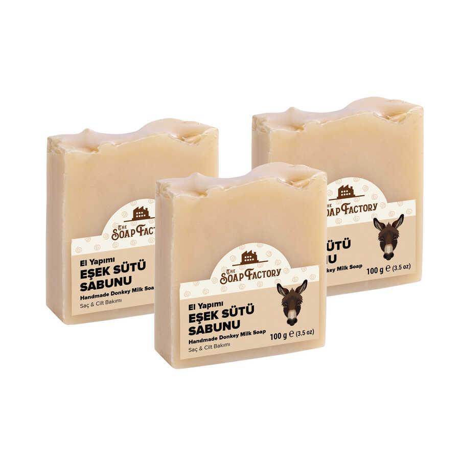 The Soap Factory İpek Seri El Yapımı Eşek Sütü Sabunu 100 g x 3 Adet (Toplam 300 g) 