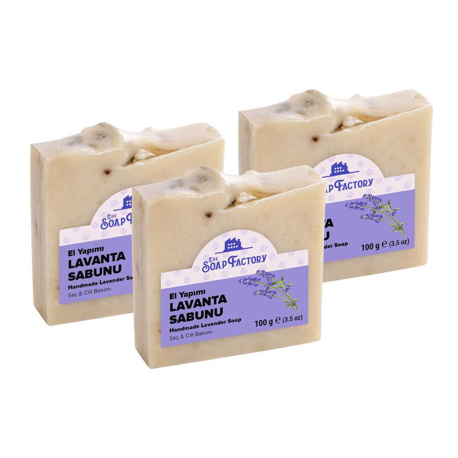The Soap Factory İpek Seri El Yapımı Lavanta Sabunu 100 g x 3 Adet (Toplam 300 g) 