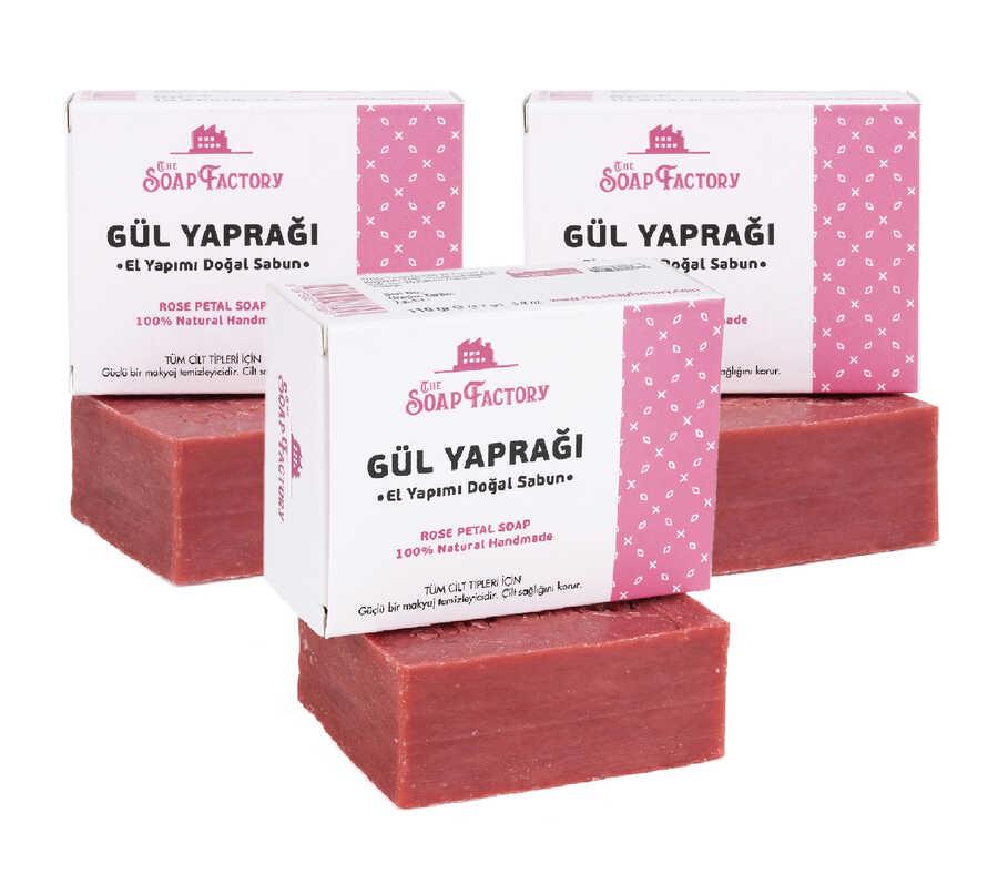 The Soap Factory Klasik Seri El Yapımı Gül Yaprağı Sabunu 110 g x 3 Adet (Toplam 330 g)