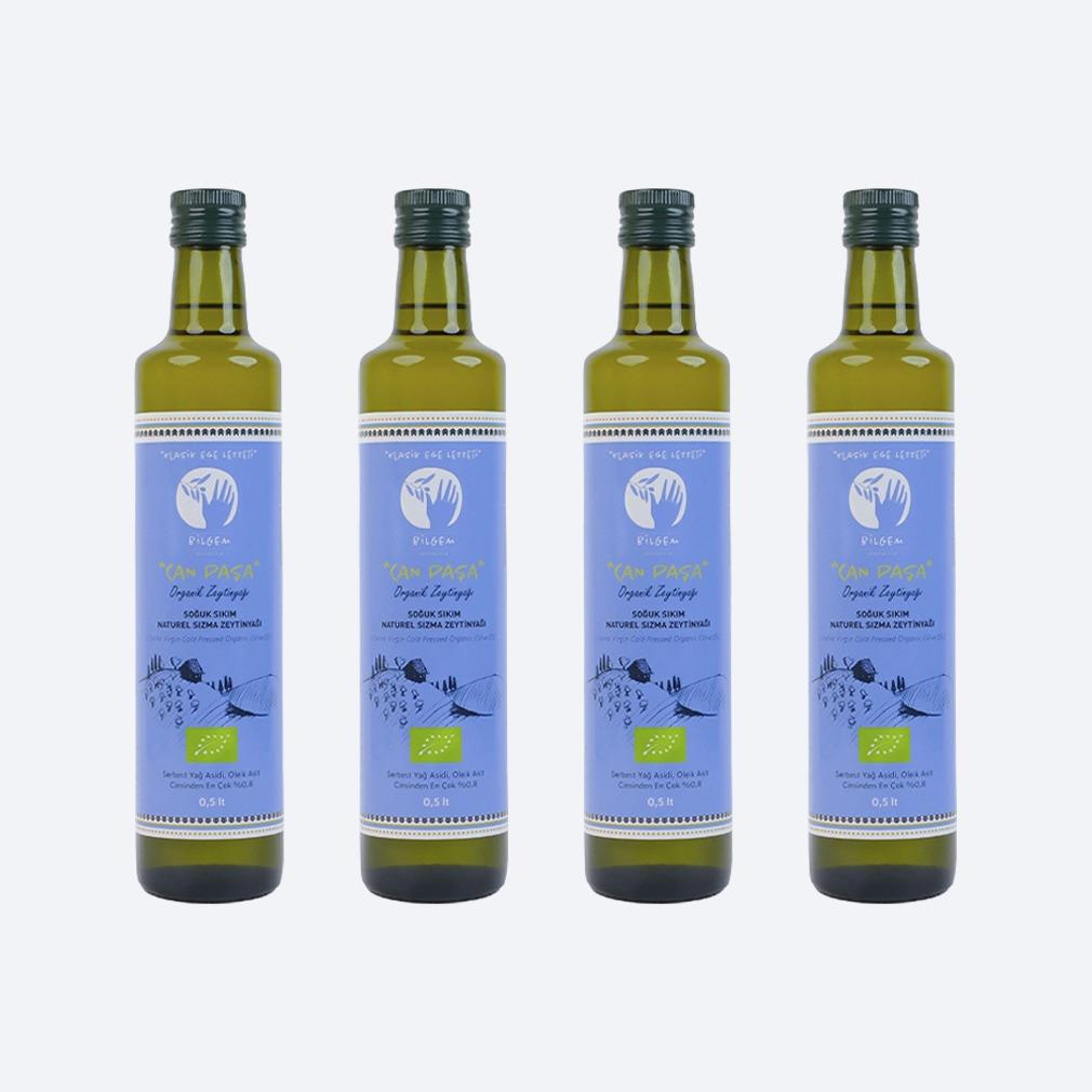 Can Paşa - ORGANİK Erken Hasat Naturel Sızma Zeytinyağı 4x0,5 Lt (4'Lü Paket)