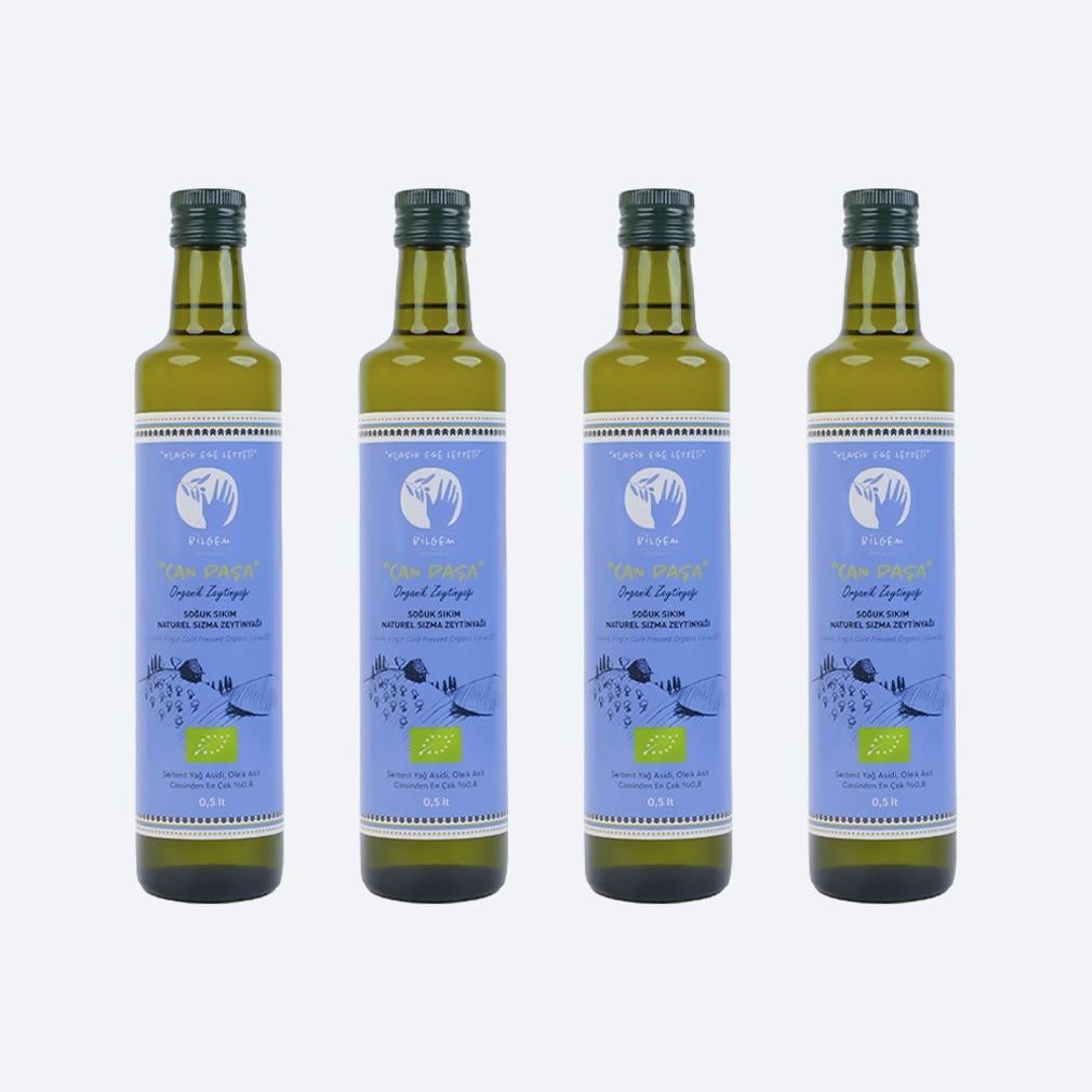 Can Paşa - ORGANİK Olgun Hasat Naturel Sızma Zeytinyağı 4x0,5 Lt (4'Lü Paket)