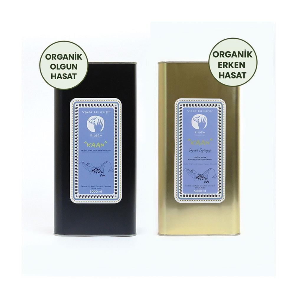 Kaan - Organik Olgun Hasat + Erken Hasat Naturel Sızma Zeytinyağı 2x5 lt (2'li Paket)