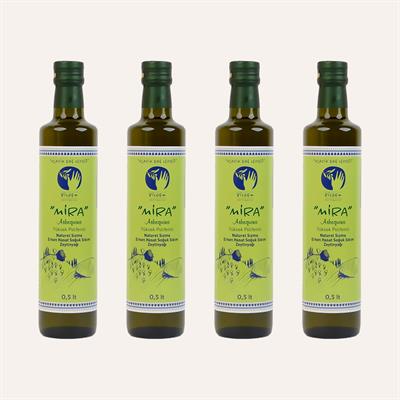MİRA Arbequina +350 Yüksek Polifenol Erken Hasat Zeytinyağı 4x0,5 Lt. (4'lü paket)