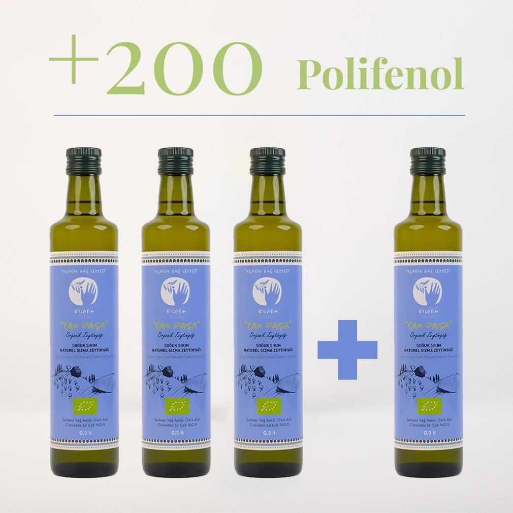 Can Paşa - ORGANİK Erken Hasat Naturel Sızma Zeytinyağı 4x0,5 Lt (4'Lü Paket)