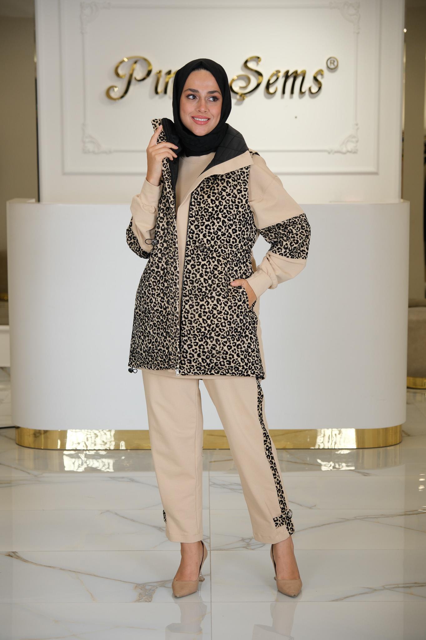 LEOPAR BASKILI YELEK 