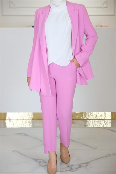 yandan cepli paçası asimetrik PEMBE