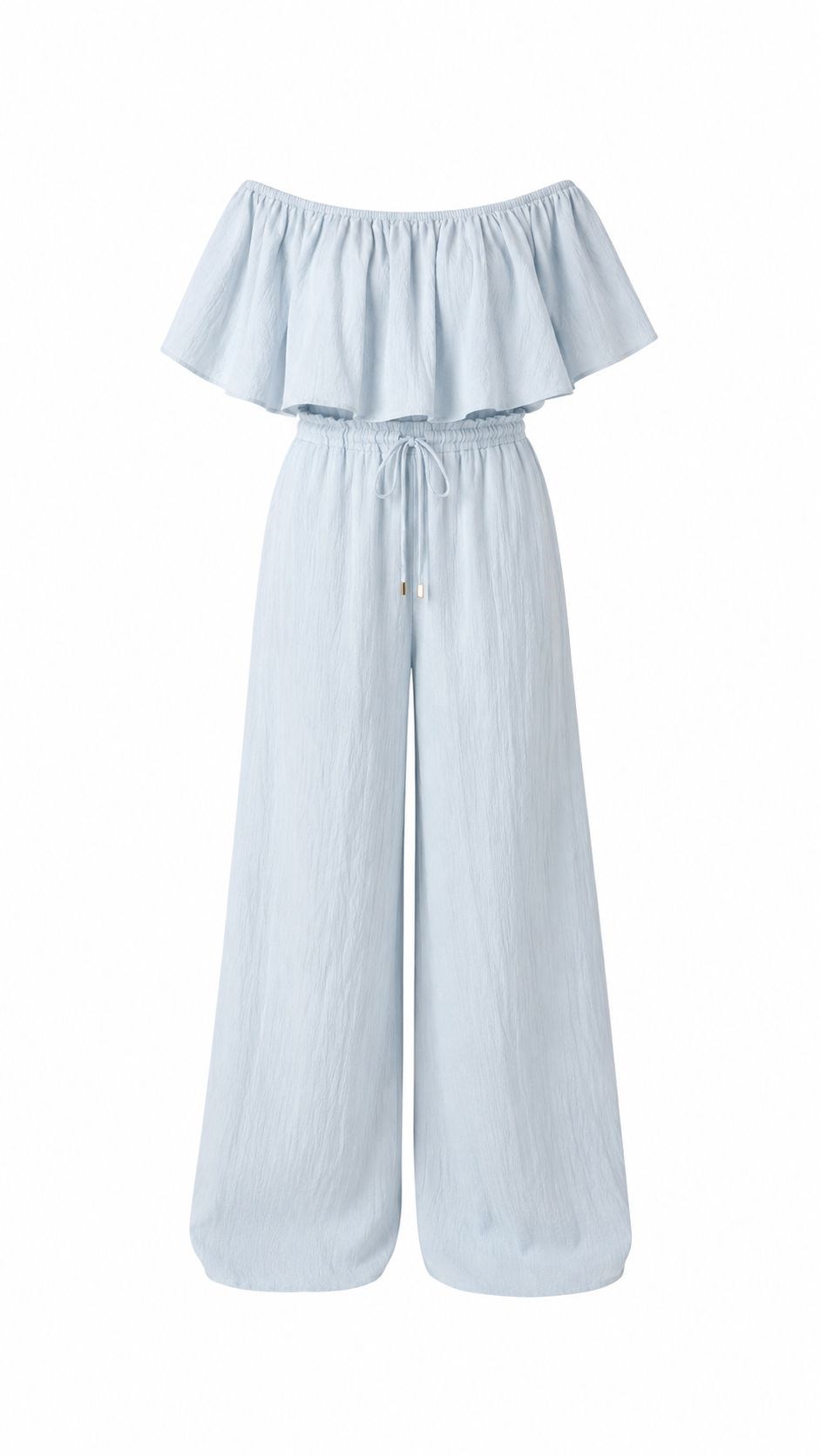 BEBE MAVİ FIRFIR DETAYLI BLUZ PANTOLON TAKIM