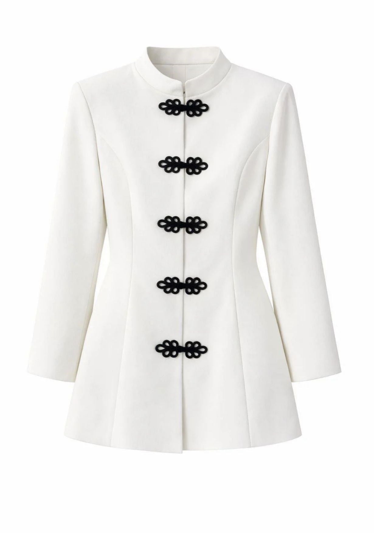 BEYAZ NAPOLYON NAKIŞ DÜĞMELİ BLAZER CEKET