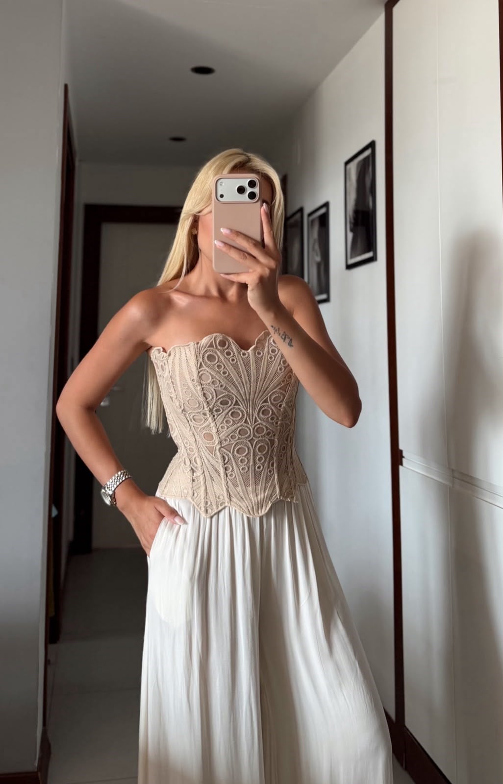 CAMEL YEHUA İTHAL TRANSPARAN KORSE BLUZ