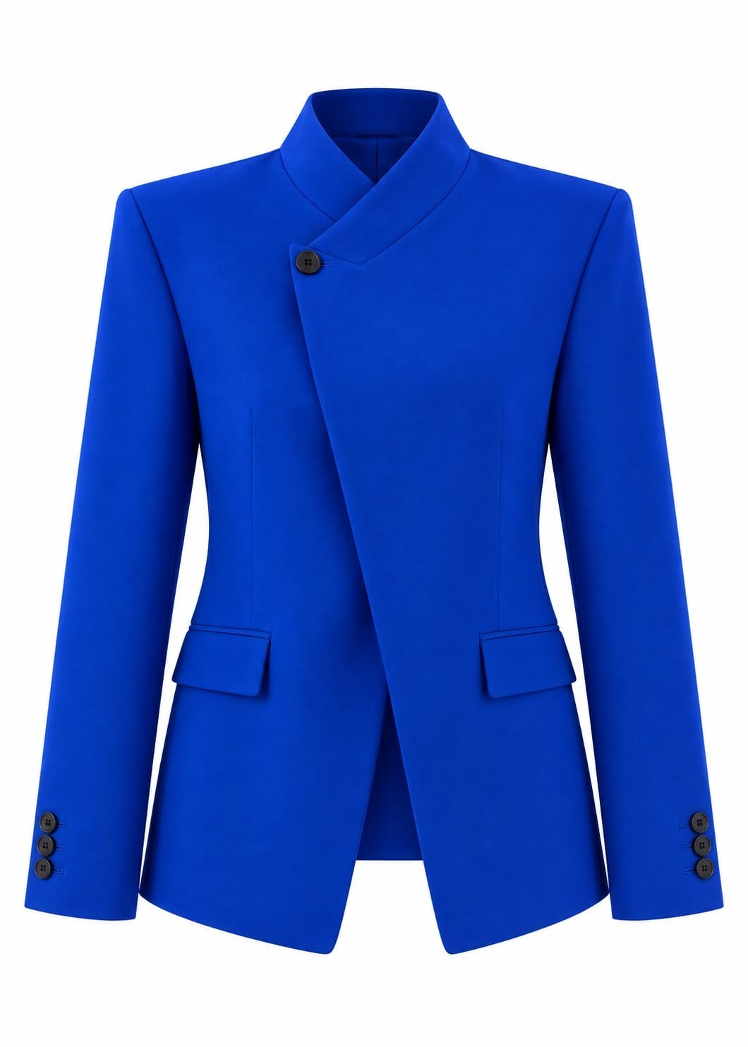 CORALİA MAVİ DİK YAKA DÜĞMELİ BLAZER CEKET