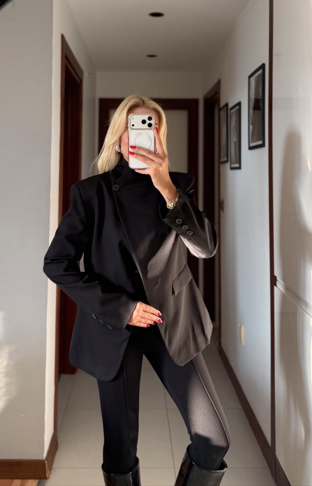 CORALİA SİYAH DİK YAKA DÜĞMELİ BLAZER CEKET